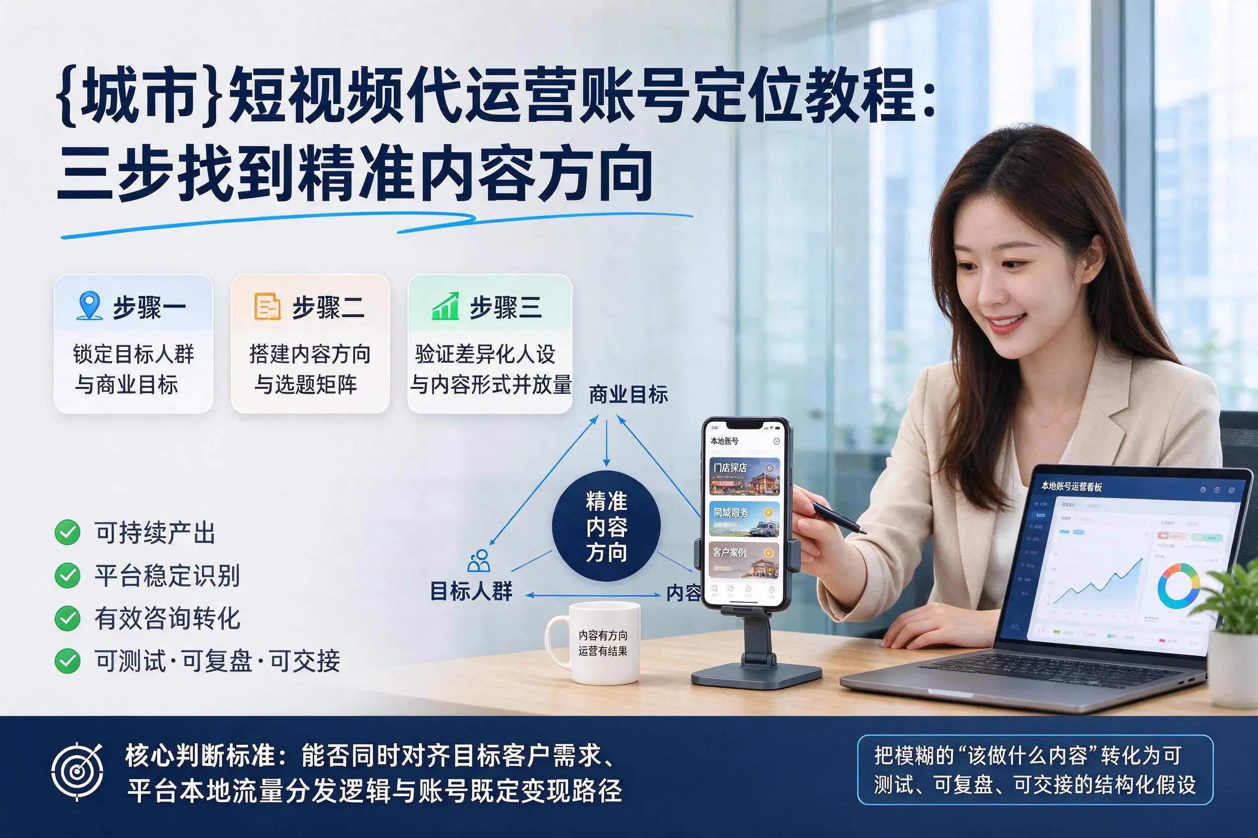 东营短视频代运营账号定位教程：三步找到精准内容方向
