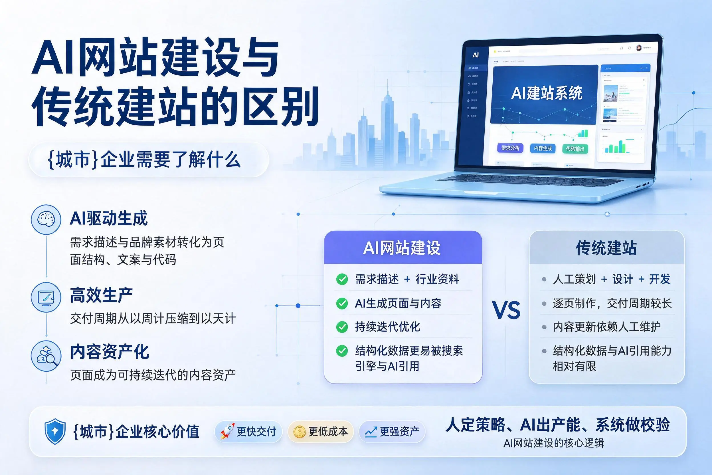 AI网站建设与传统建站的区别，东营企业需要了解什么