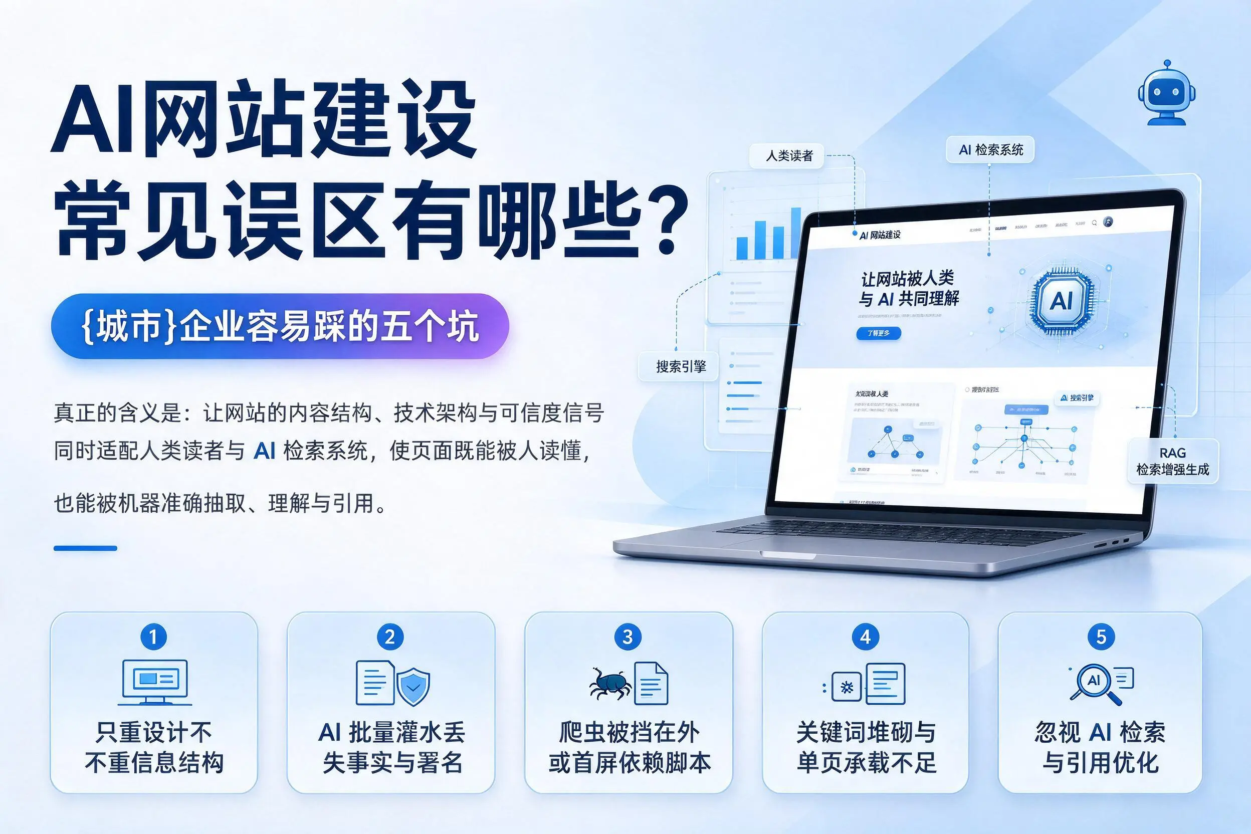 AI网站建设常见误区有哪些?东营企业容易踩的五个坑