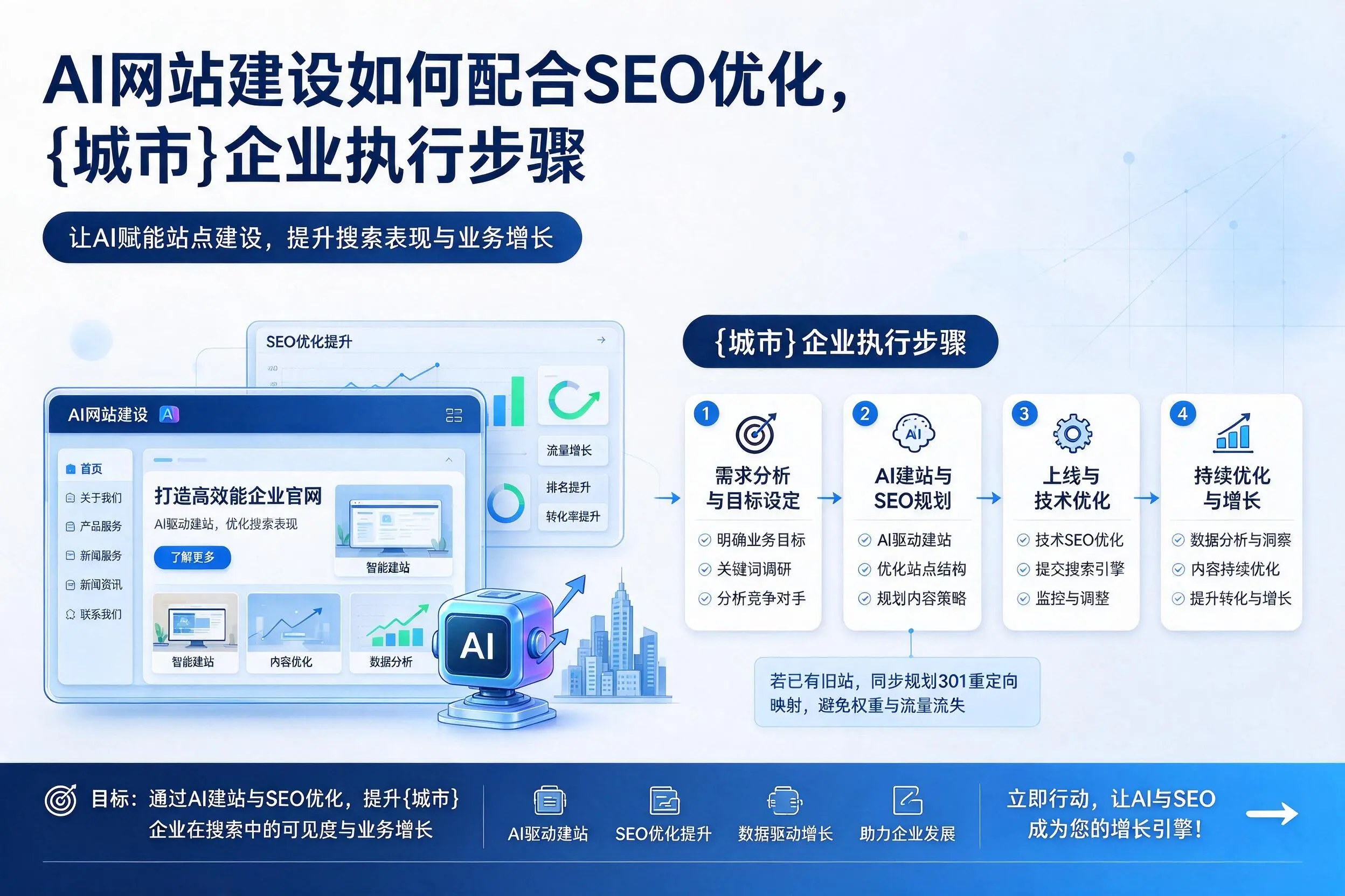 AI网站建设如何配合SEO优化,东营企业执行步骤