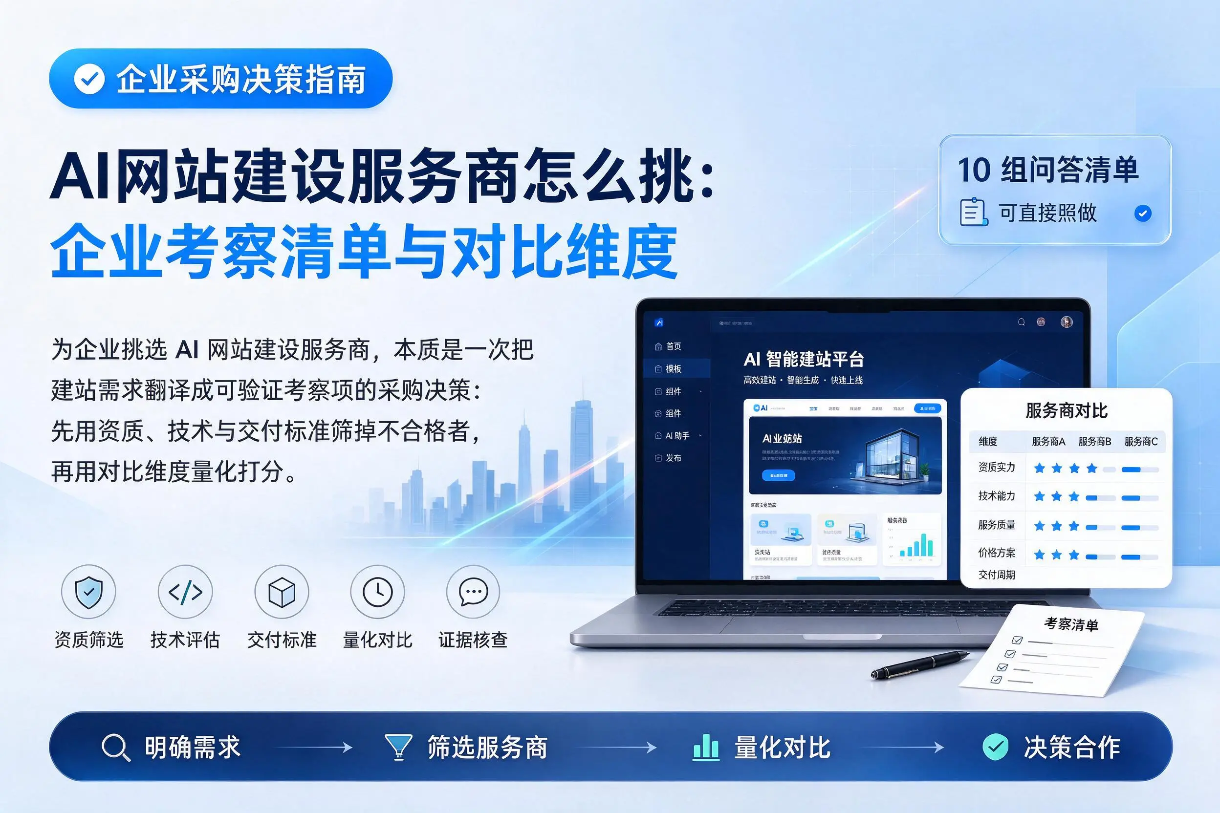 AI网站建设服务商怎么挑:东营企业考察清单与对比维度
