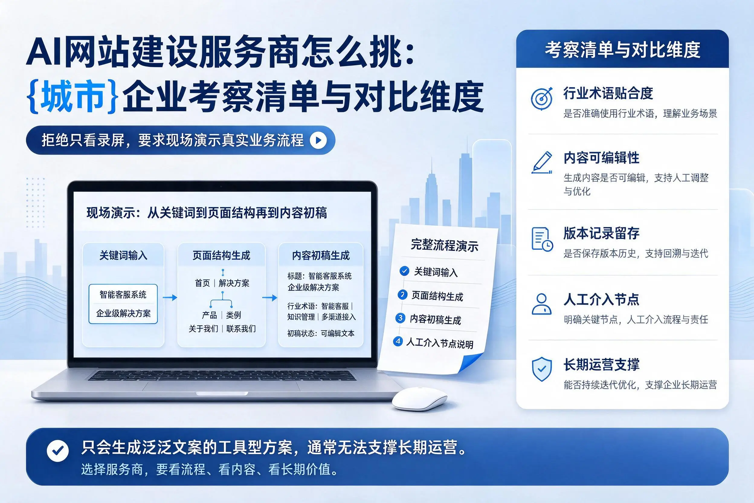 AI网站建设服务商怎么挑:东营企业考察清单与对比维度